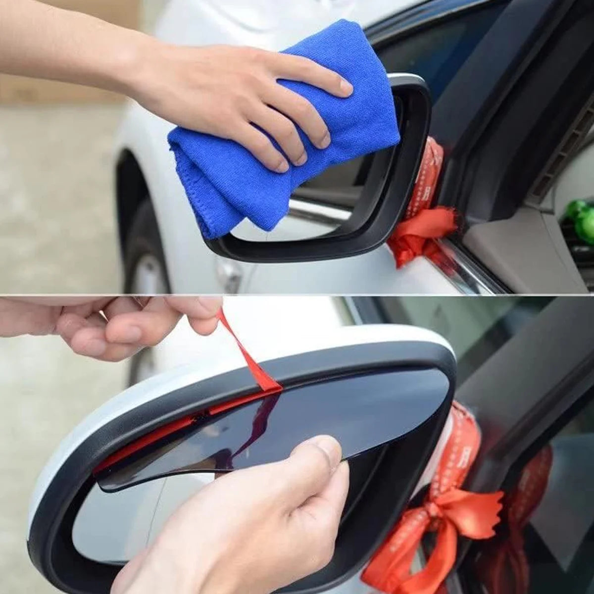 1 Pair Mirror Rain Protector Car Rearview Mirror Rain Blades Car Back Mirror Eyebrow Rain Cover Car Rearview Mirror Eyebrow Covers Flexible Protection Rainproof Decoration Accessories (2 Pcs Set)
