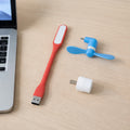3 In 1 Laptop Accessory Combo Set USB LED light, mini fan & OTG adapter