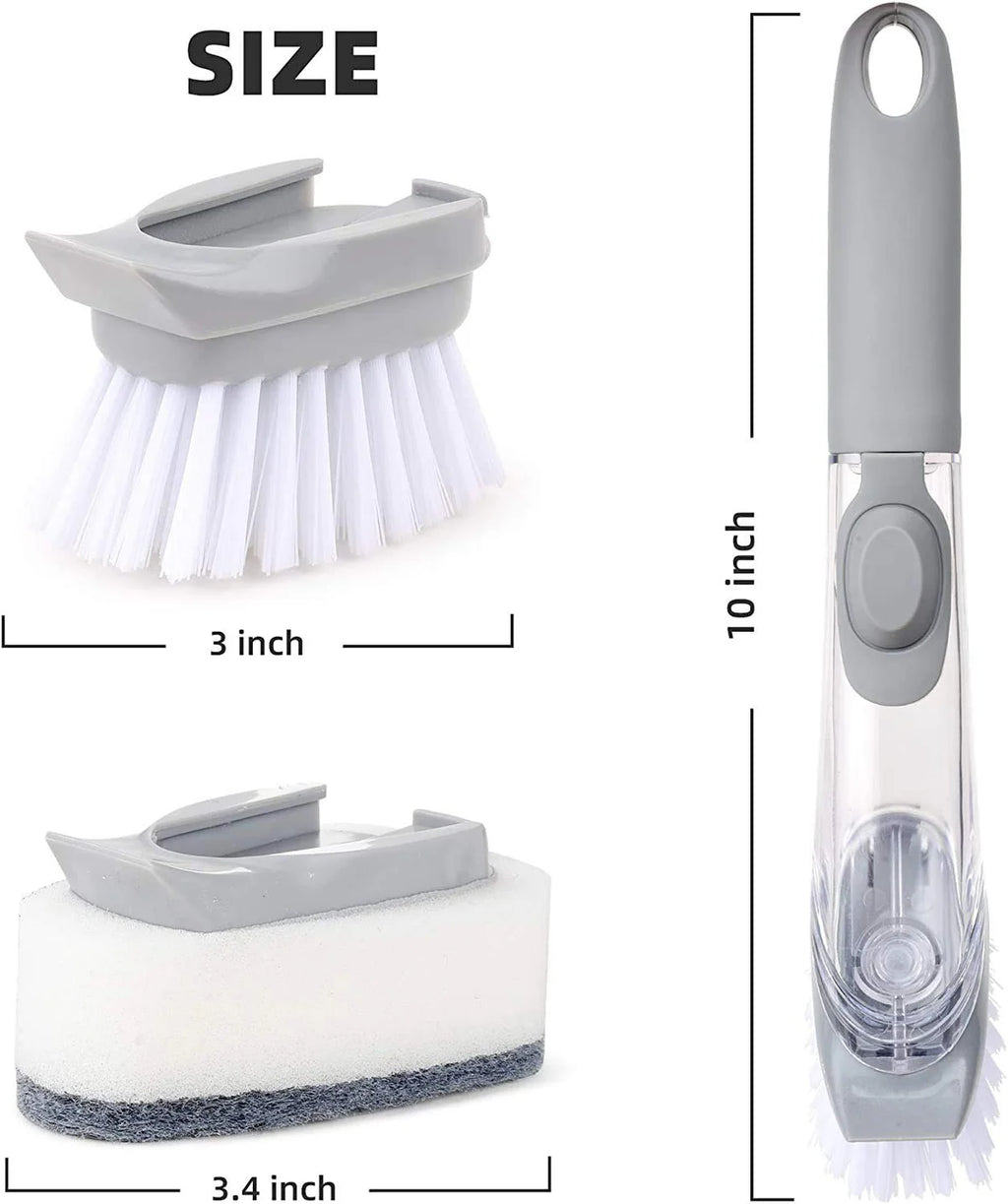 Automatic Liquid Dispenser Dish Clean Brush Scrubber