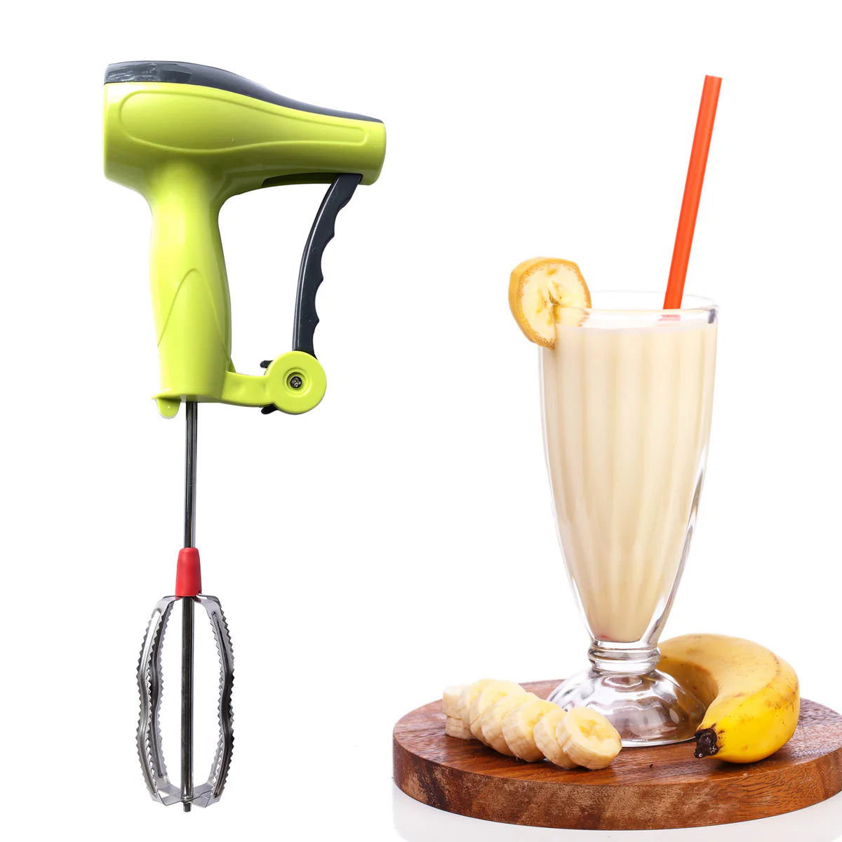 Power Free Manual Hand Blender With Stainless Steel Blades Milk Lassi Maker Egg Beater Mixer Rawai