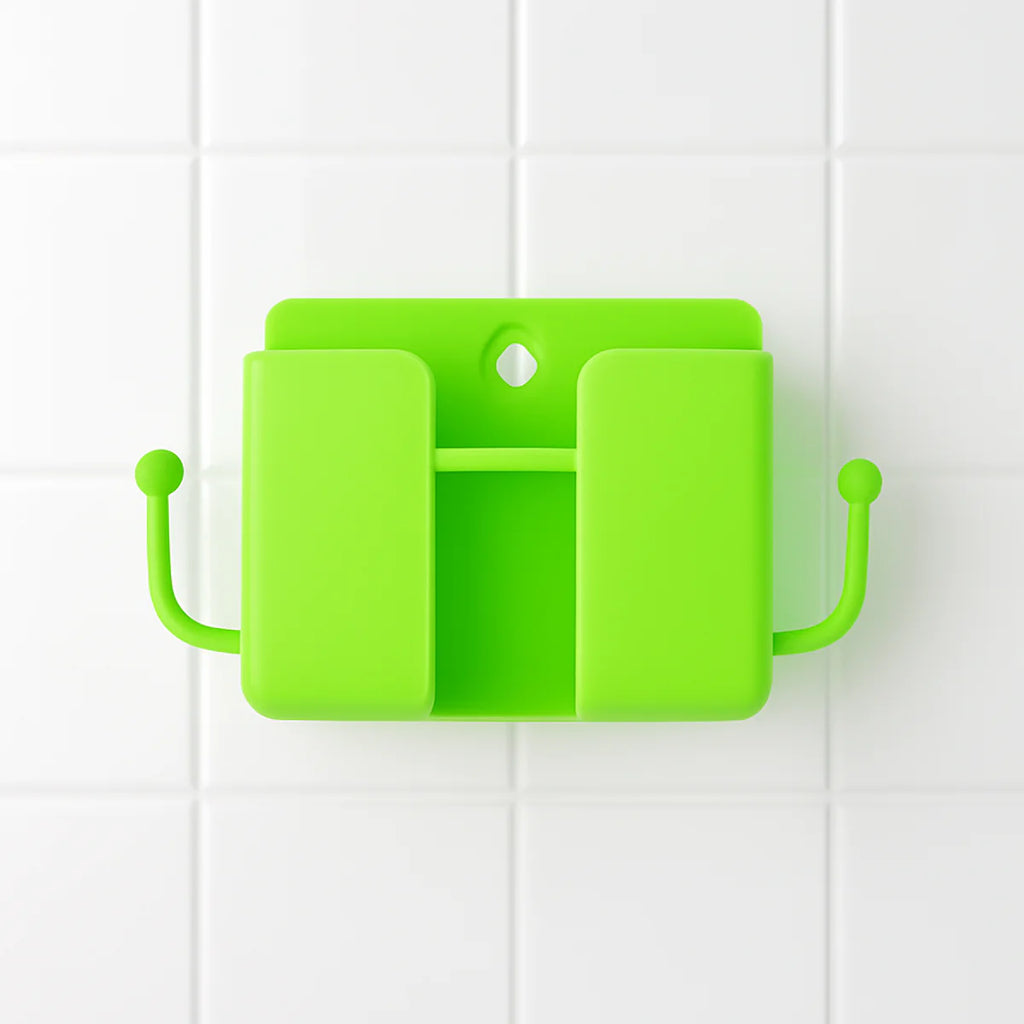 1 Pc Neon Green Wallmount Mobile Stand With Hook