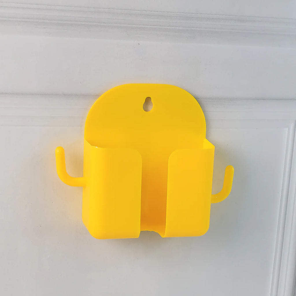 1 Pc Orange Wallmount Mobile Stand With Hook For And Stuffs Purposes.
