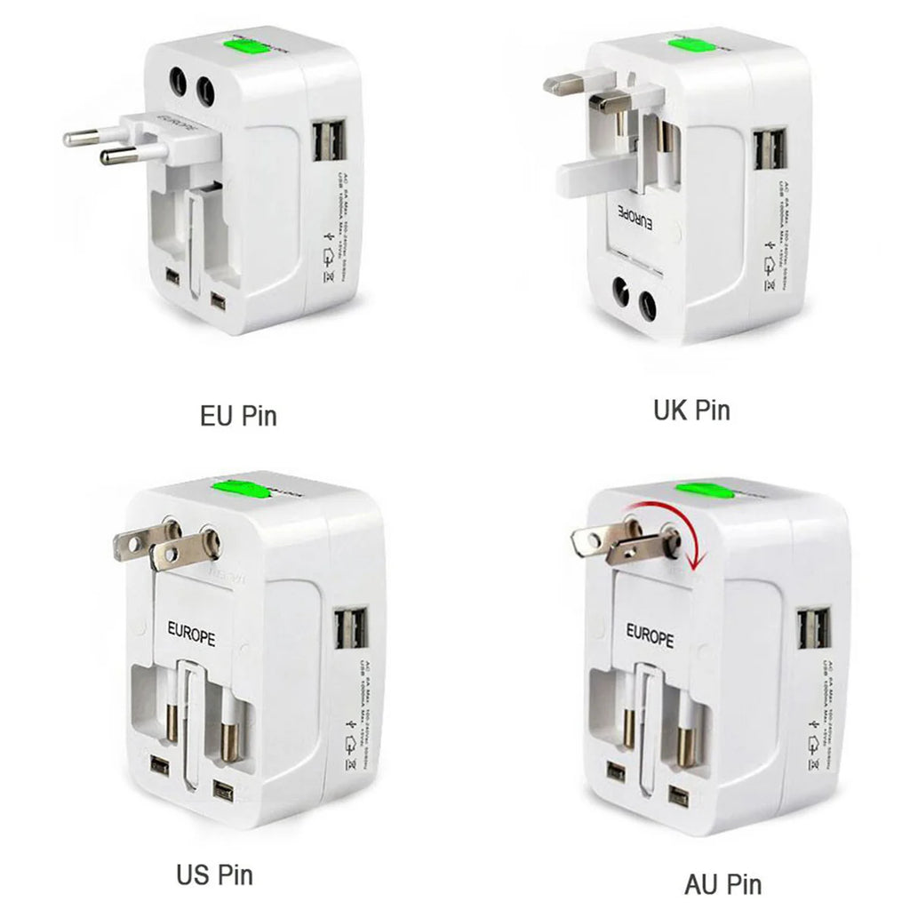 All-in-one Universal Worldwide Travelling Ac Adaptor Plug (Au Uk Us Eu) International Power Charger Electric Usb Power Plug Socket Adapter Converter (1 Pc)