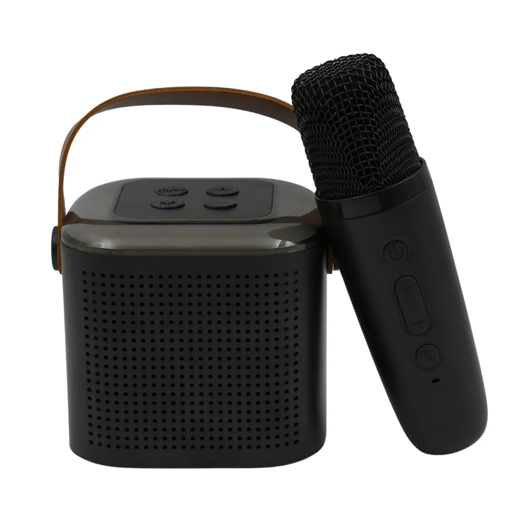 Wireless Speaker Microphone Set Rgb Light Support Memory Card Portablekaraoke Machine Perfect For Travel Tv