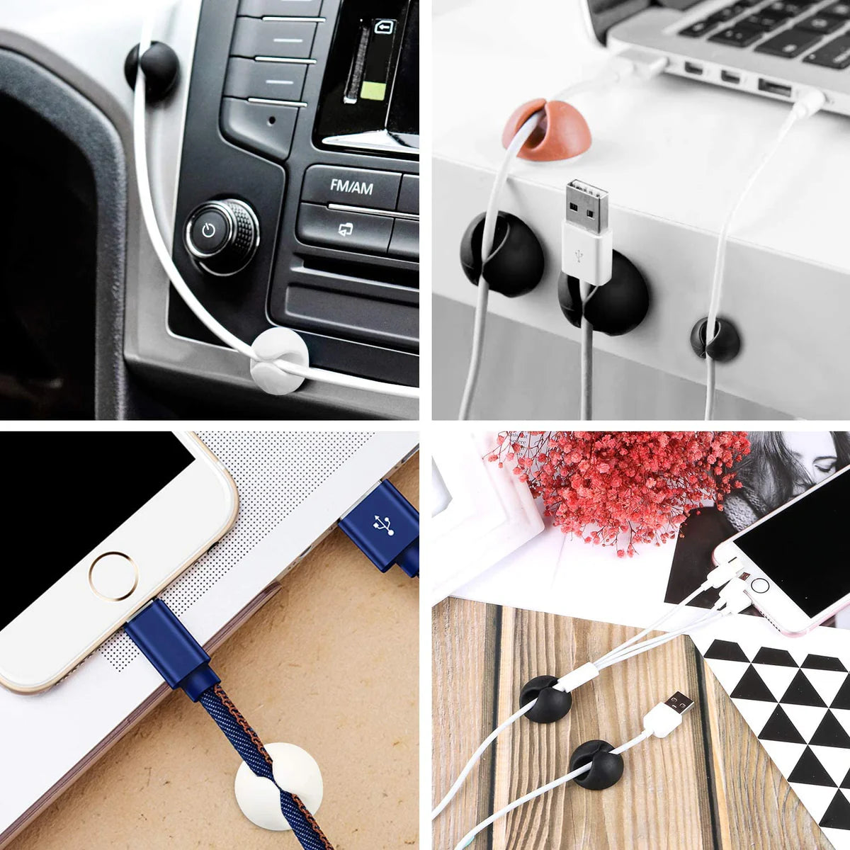 Cable Clips Multi Purpose Cable Organizer Wire Holder For Desk And Table Use