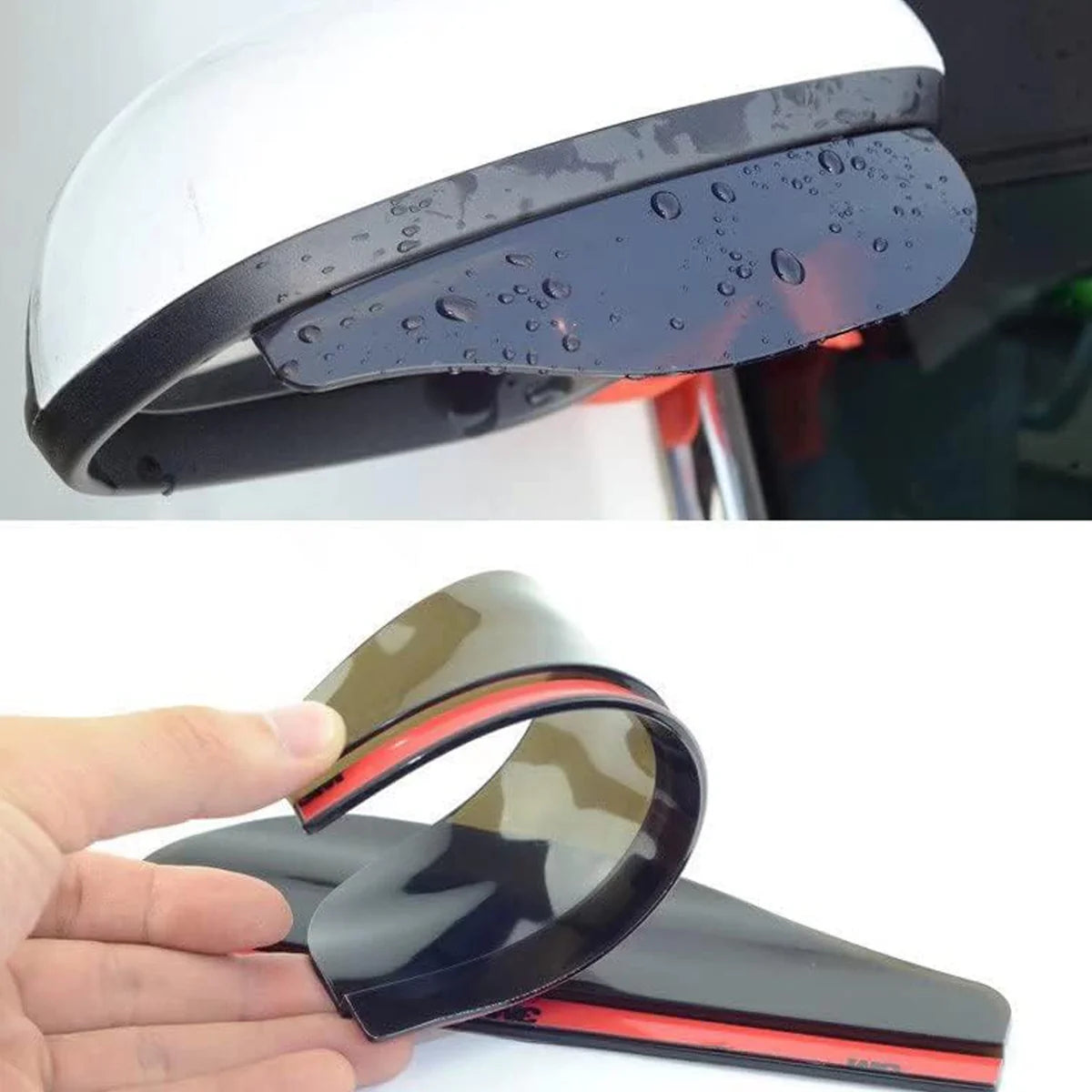 1 Pair Mirror Rain Protector Car Rearview Mirror Rain Blades Car Back Mirror Eyebrow Rain Cover Car Rearview Mirror Eyebrow Covers Flexible Protection Rainproof Decoration Accessories (2 Pcs Set)