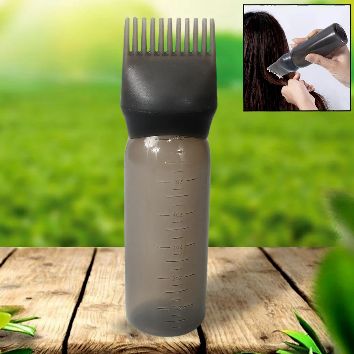 Comb Applicator Bottle Hair Oil Applicator Bottle For Hair Dye Bottle Applicator Brush With Graduated Scale Professional Brush Applicator Comb Hairdressing Coloring Styling Tool (1 Pc)